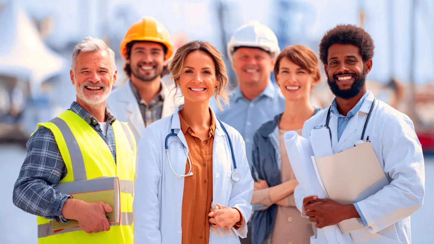 Residential care workers training together